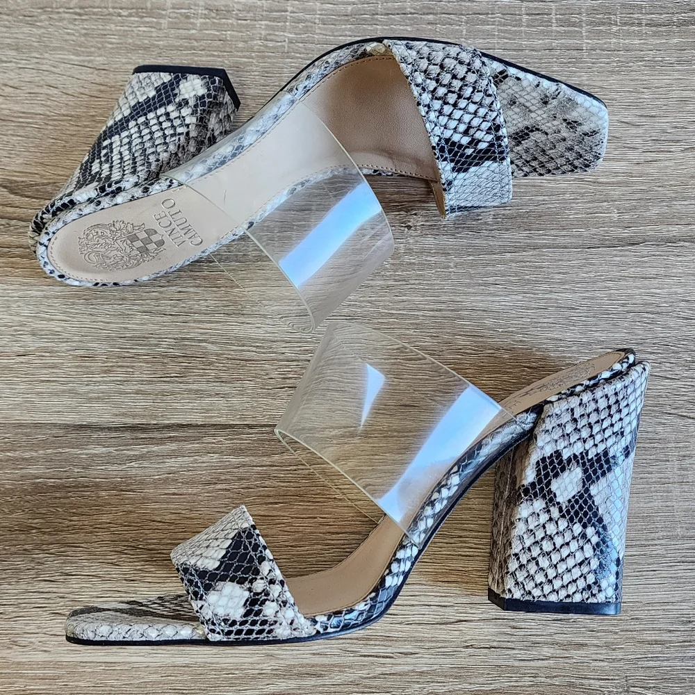 VINCE CAMUTO Felima Snakeskin Leather High Heel Sandal 8M